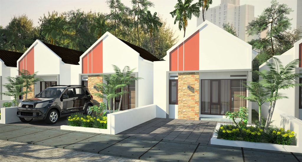 foto tampak rumah tipe Tropis Skandinavian perumahan BALE ANNISA DUA
