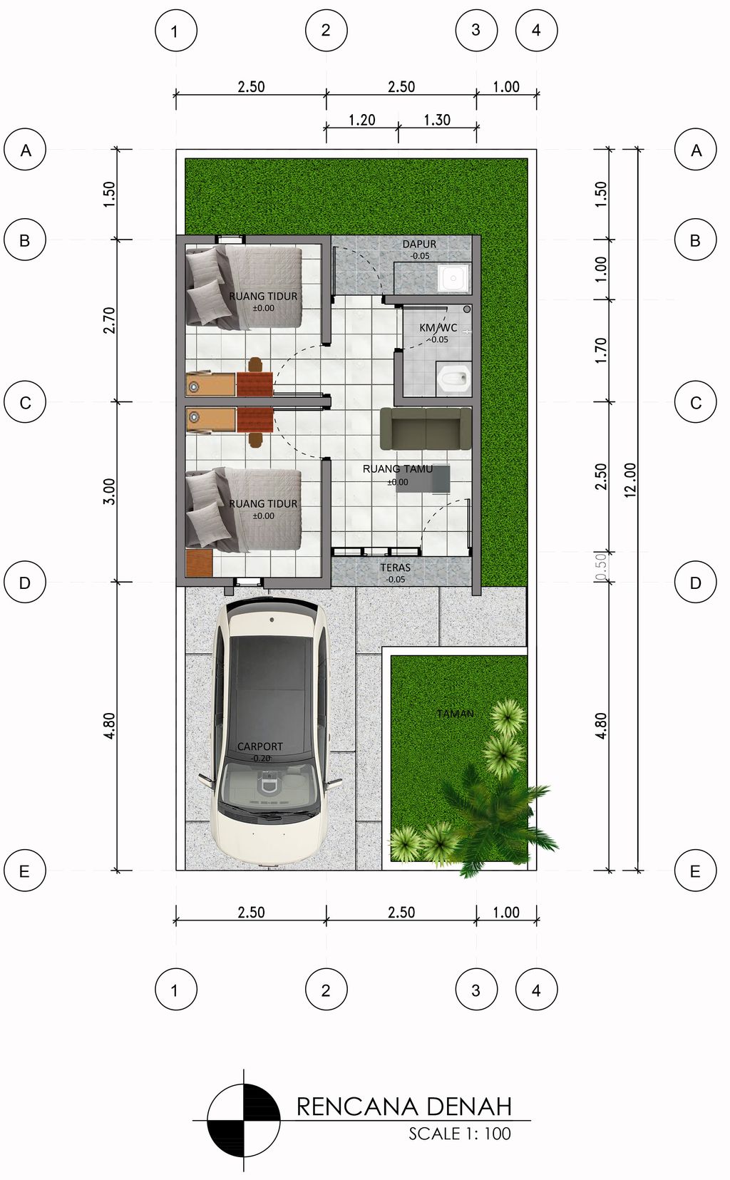 foto denah rumah tipe Tropis Skandinavian perumahan BALE ANNISA DUA