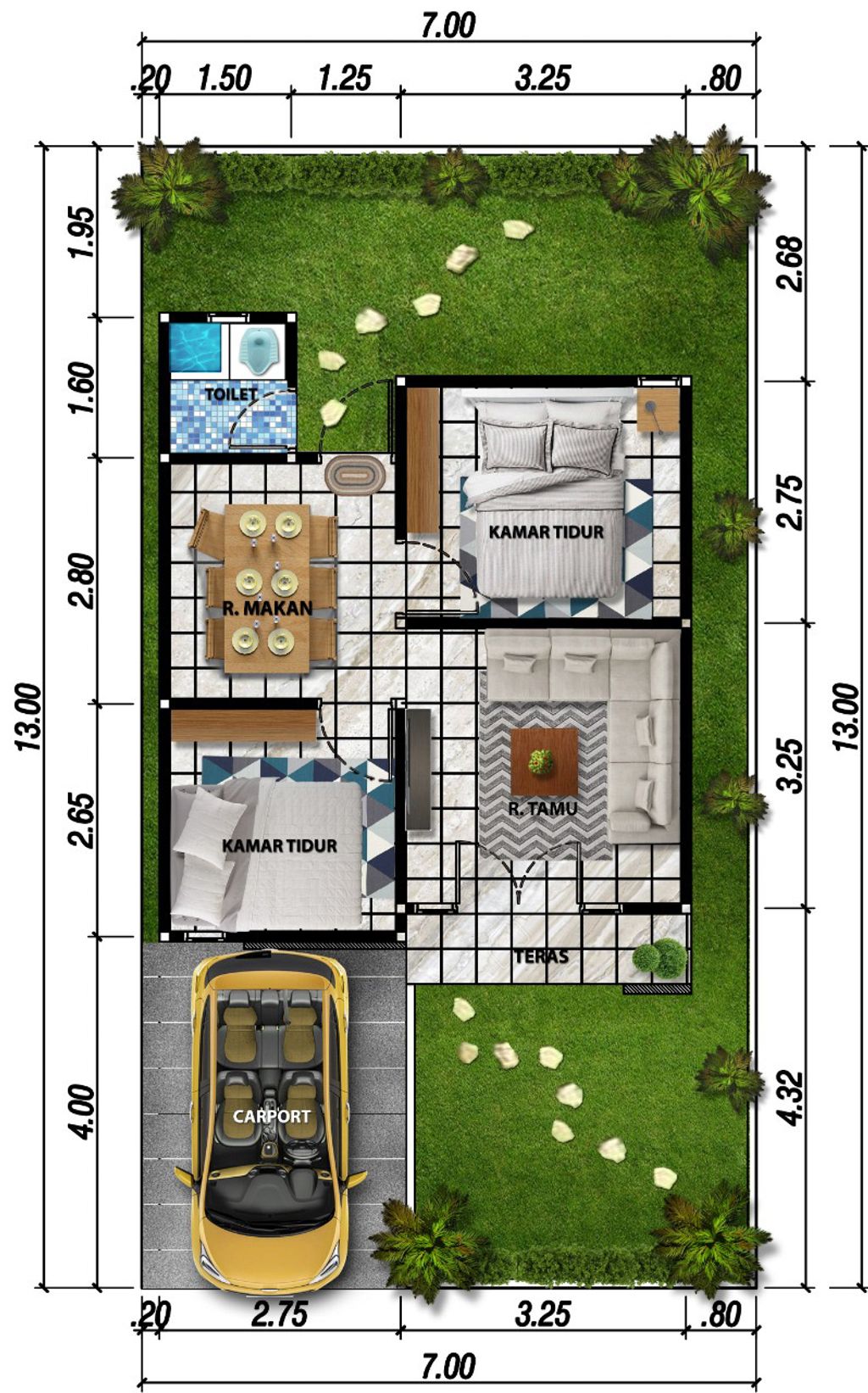 foto denah rumah tipe 36 A perumahan PERUMAHAN PONDOK INDAH 10