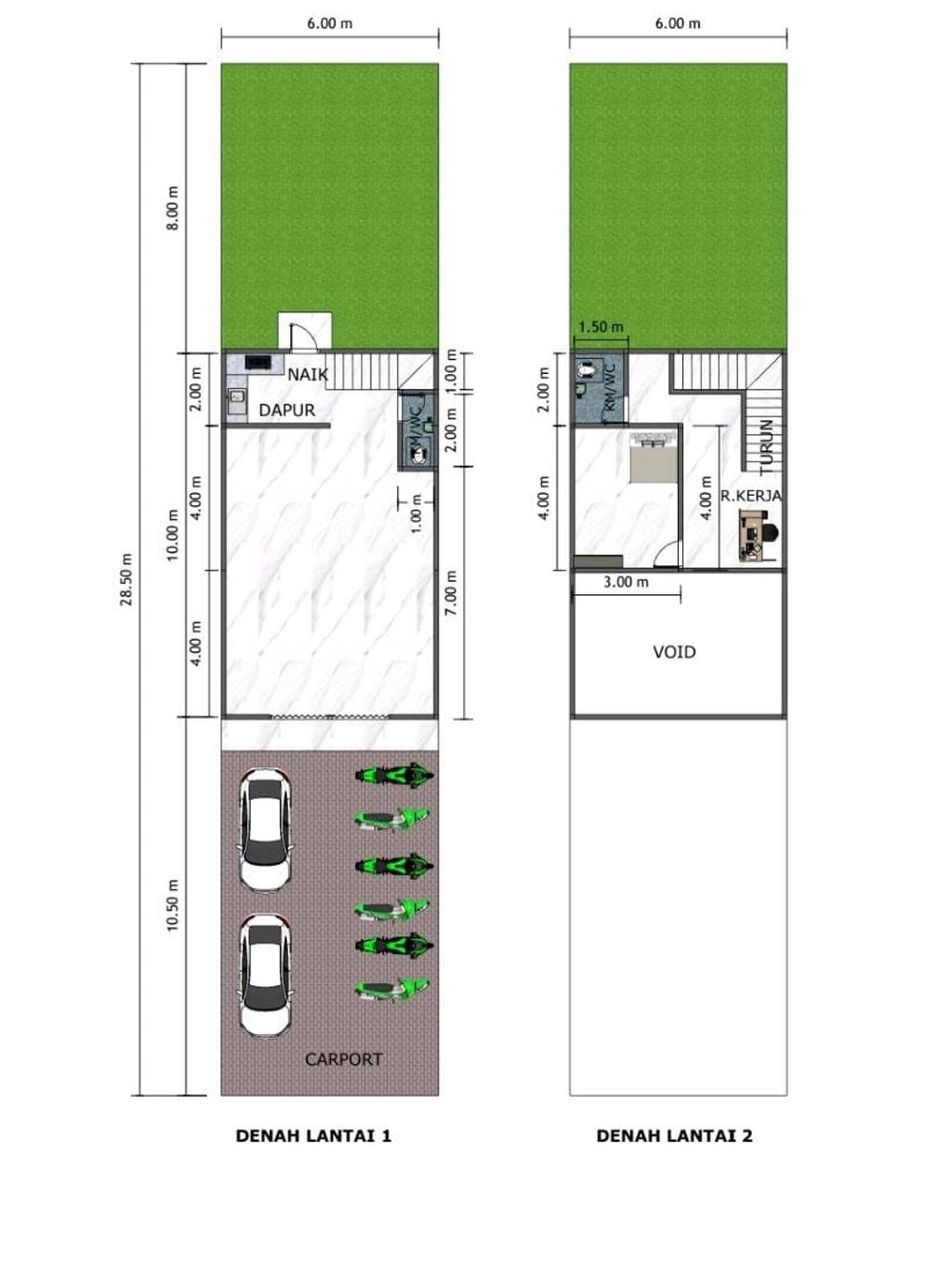 foto denah rumah tipe RUKO perumahan GREEN SHAKI ESTATE TAHAP II