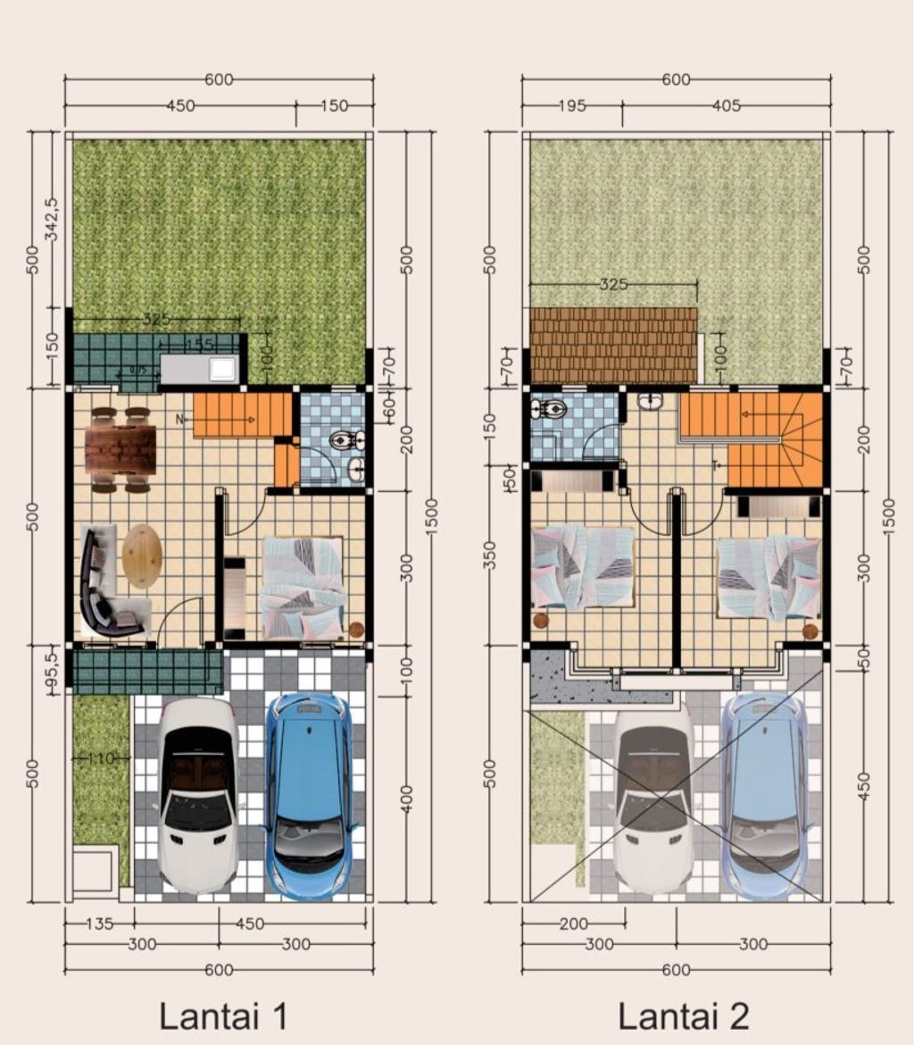 foto denah rumah tipe DUSTY (1578) perumahan NATURA RESIDENCES