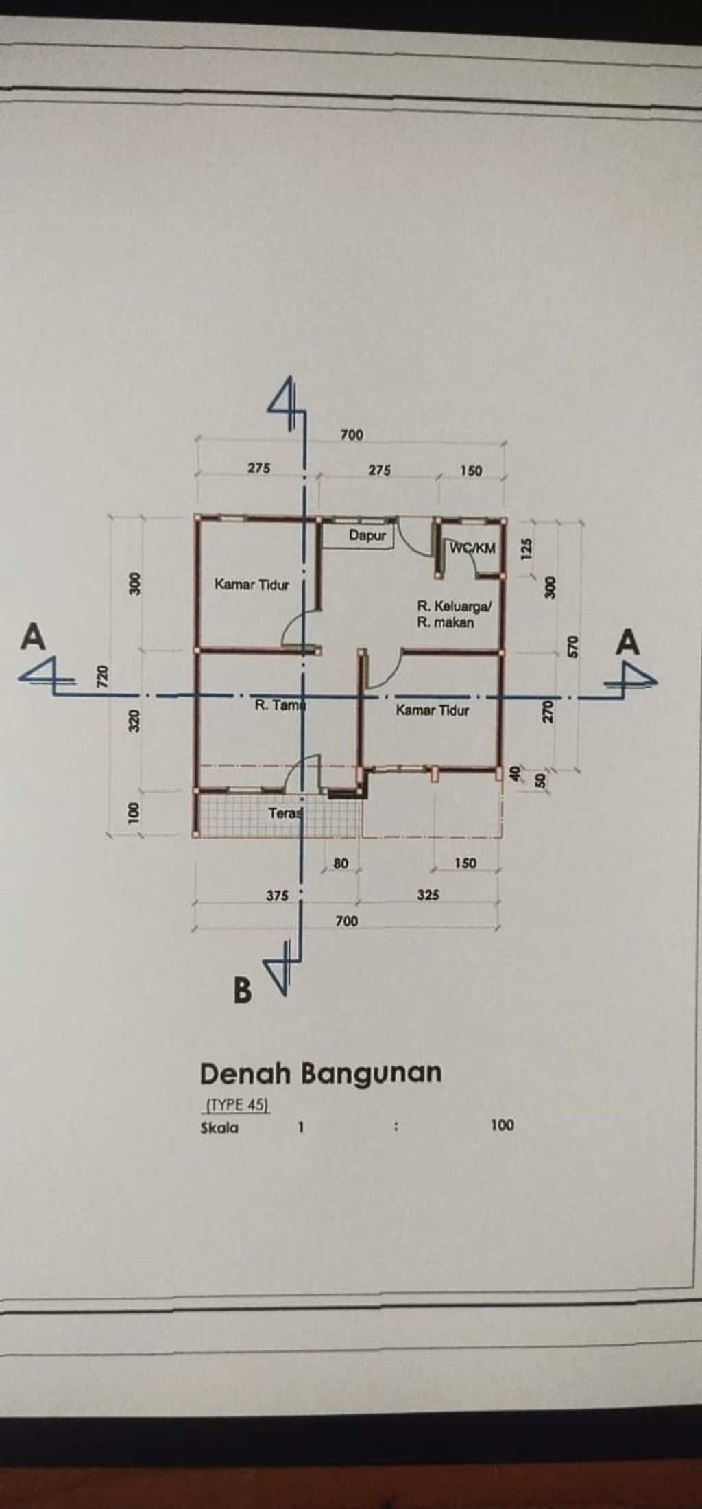 foto denah rumah tipe 45 perumahan GRIYA MULYA