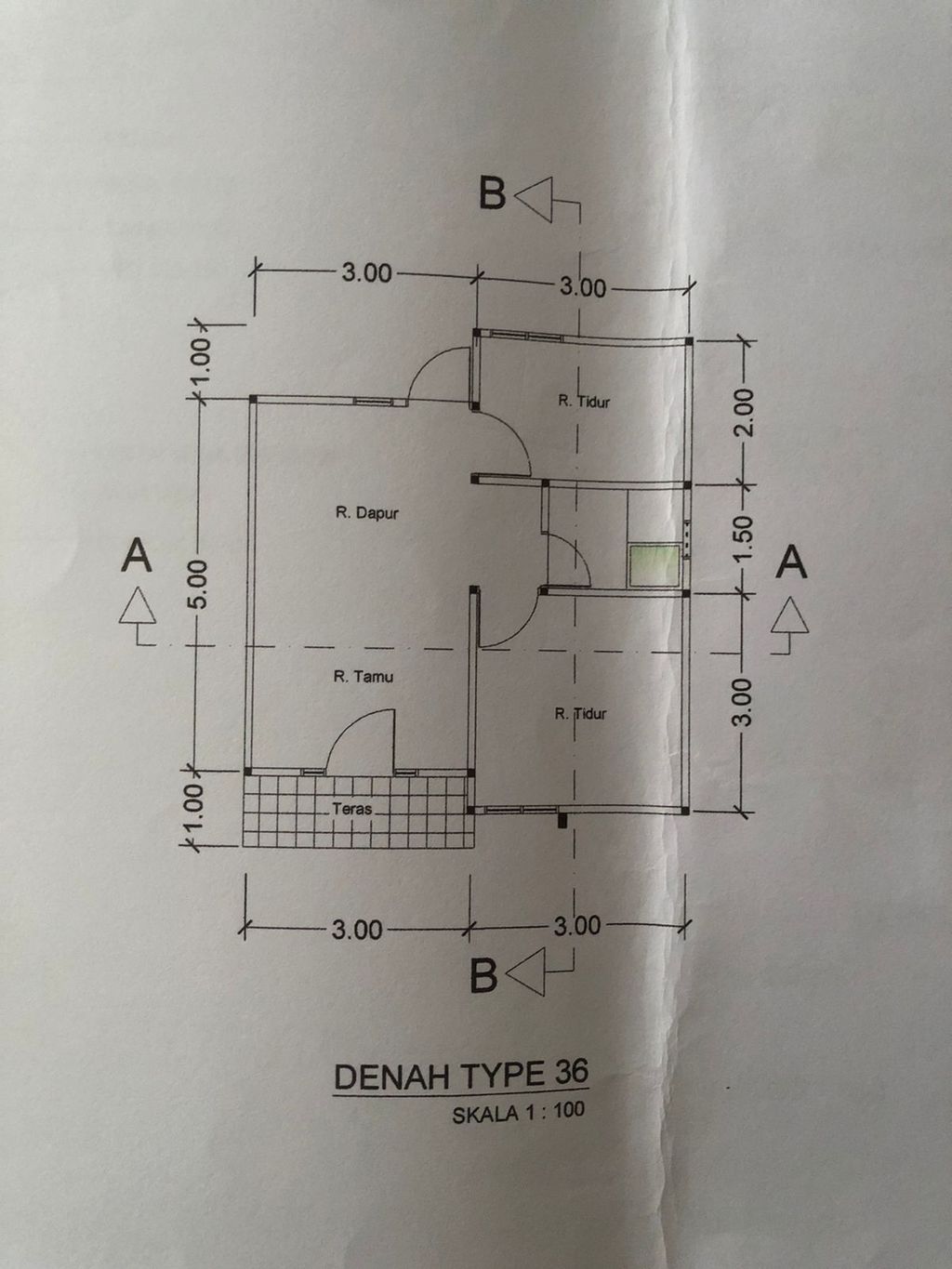 foto denah rumah tipe 36 perumahan GRAHA KIRANA 16 TIPE 36