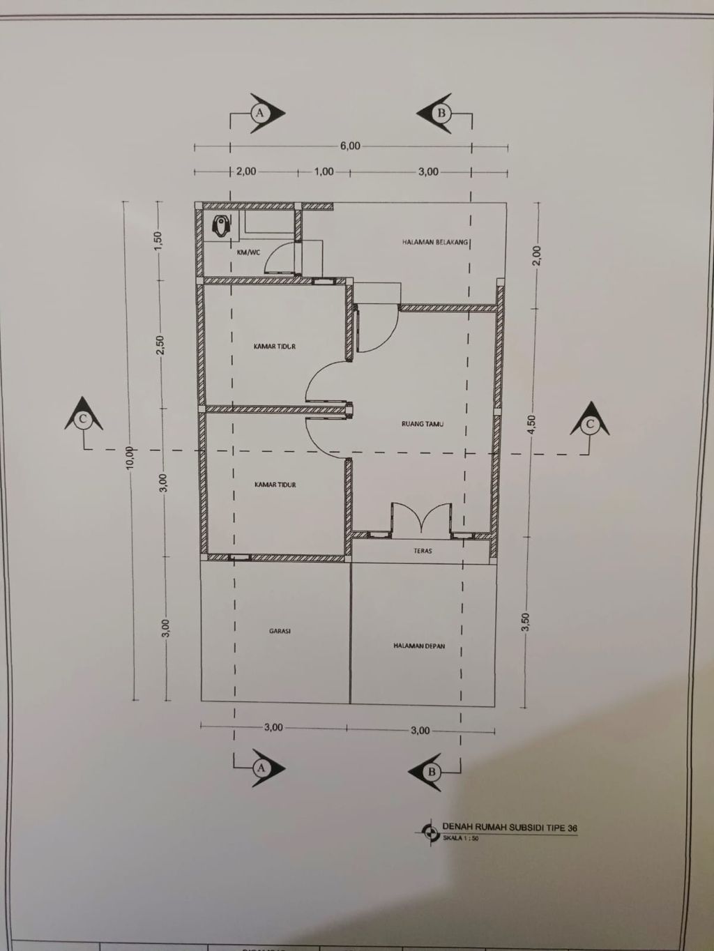 foto denah rumah tipe 36 perumahan SAFIRA REGENCY SAMPANG III