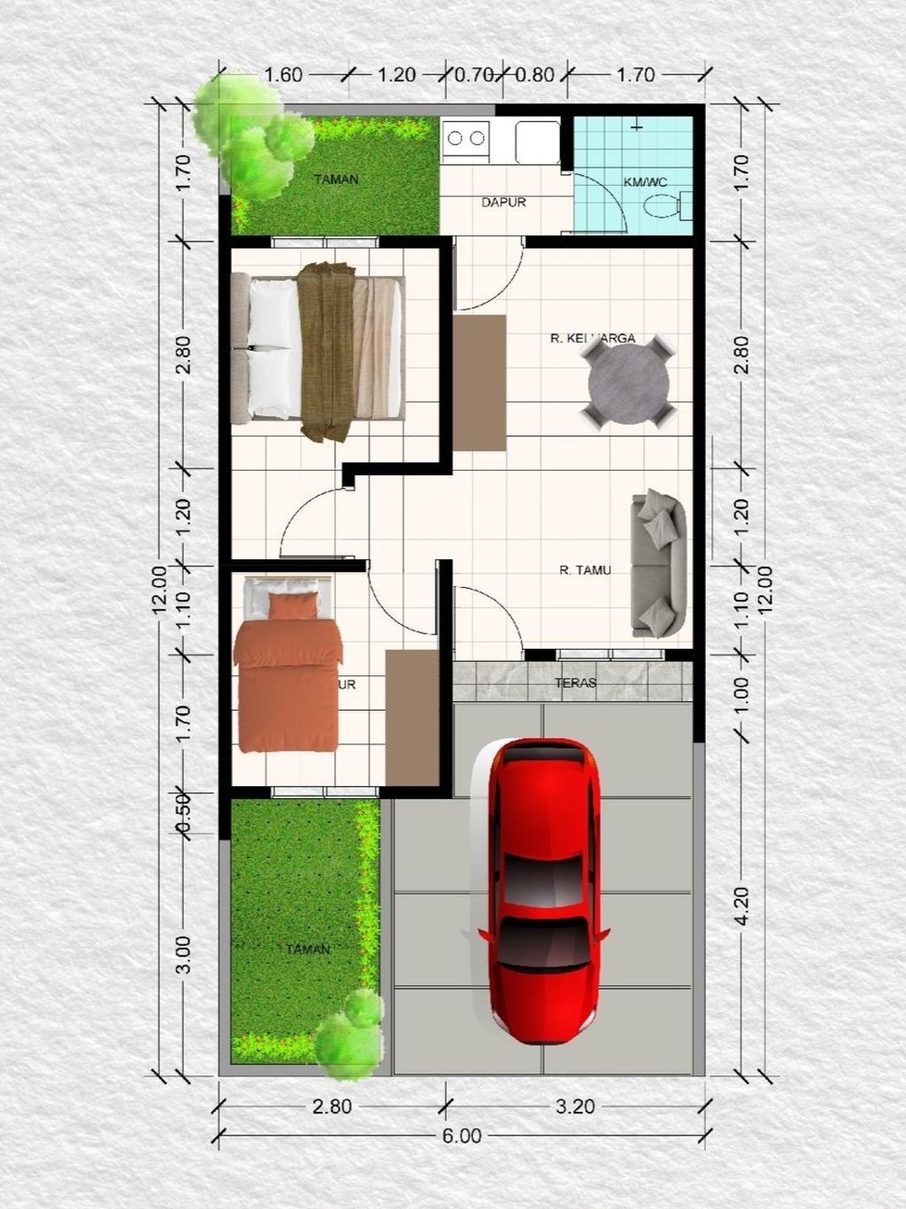 foto denah rumah tipe LILY 36 STD perumahan KAYANA GREEN HILLS