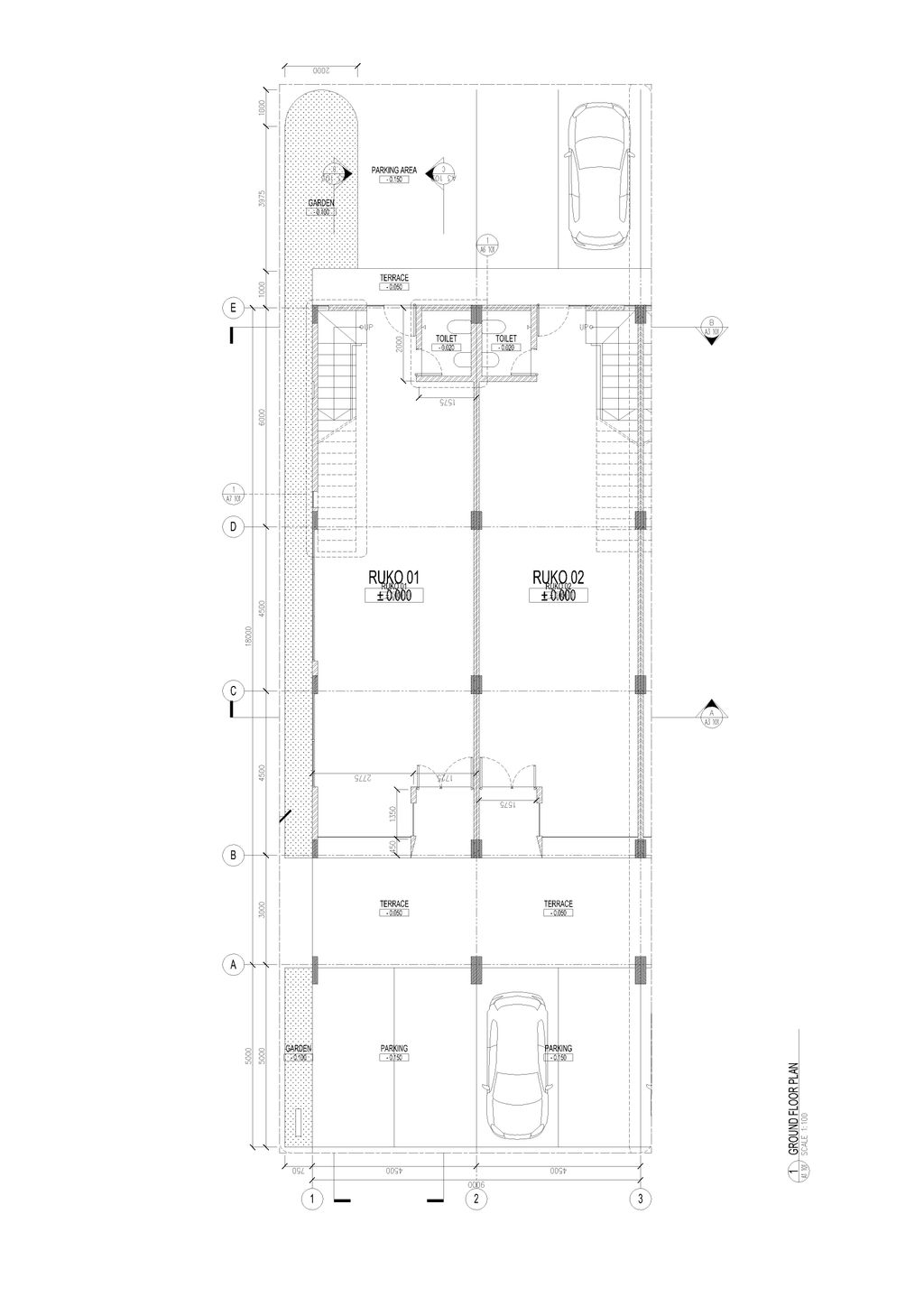 foto denah rumah tipe RUKO CENTRAL PLAZA 3 LT perumahan CENTRAL PARK JUANDA THE SOUTH