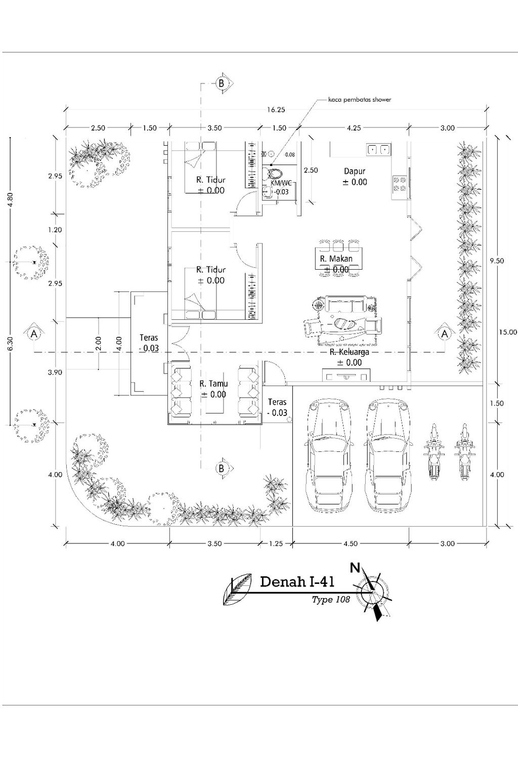 foto denah rumah tipe T. 108 / 242 perumahan Perum AUSTINVILLE Tahap II