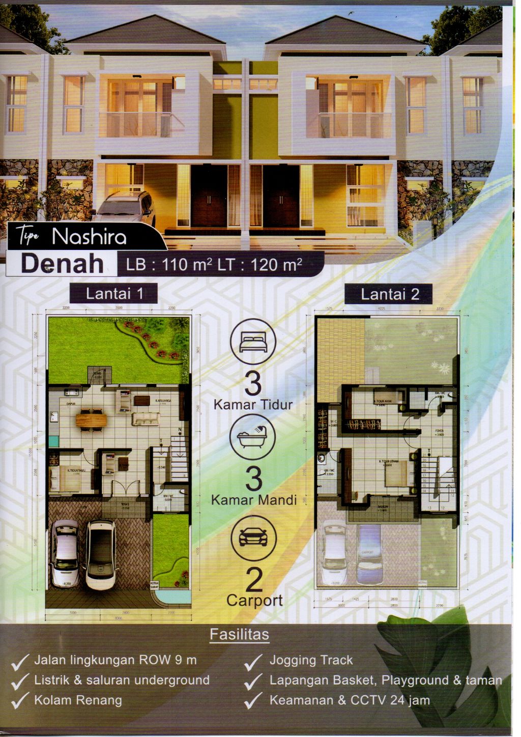 foto denah rumah tipe NASHIRA perumahan GREEN RESORT 4