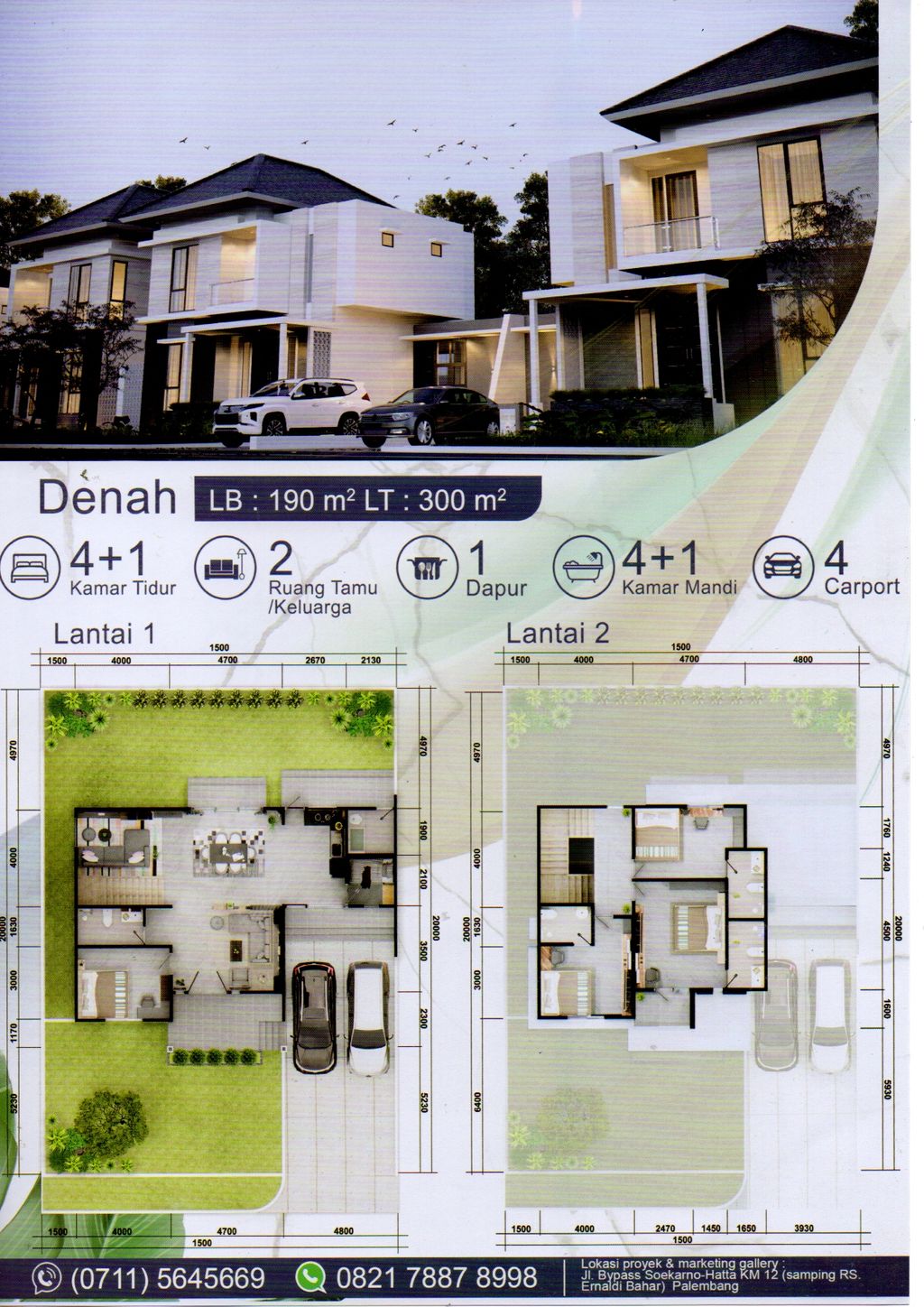 foto denah rumah tipe Volans perumahan GREEN RESORT 4