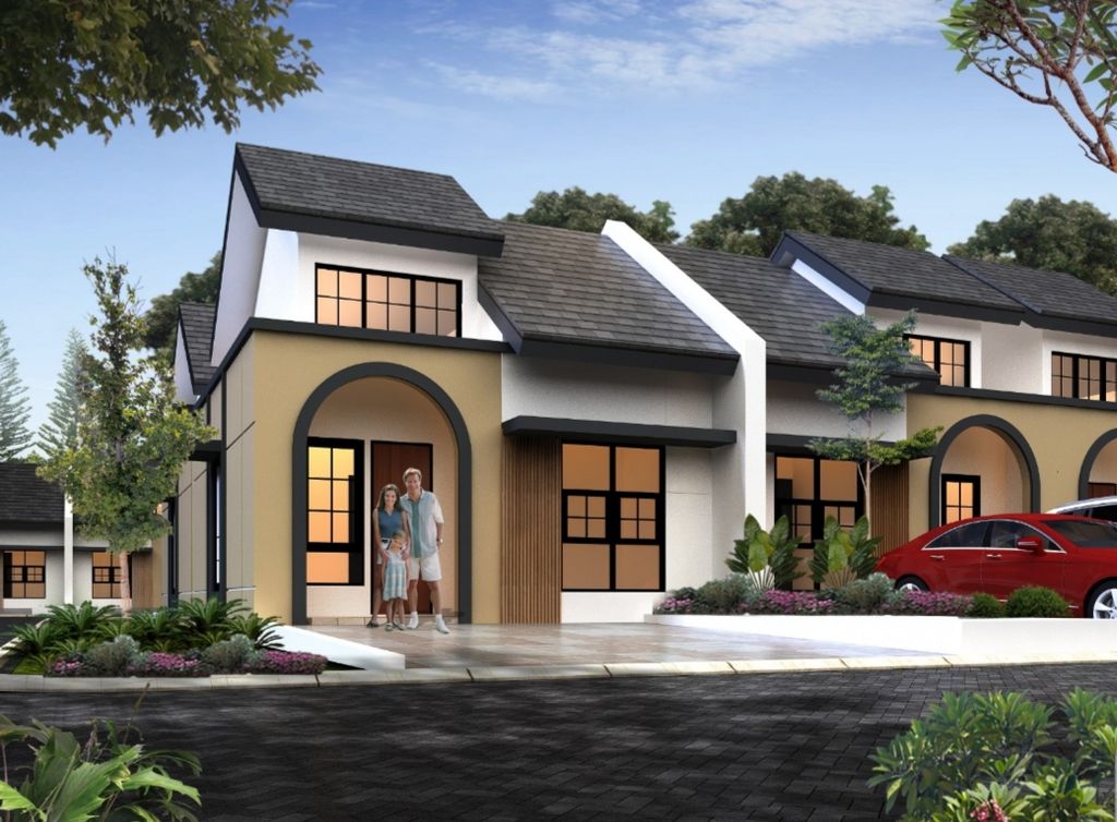 foto tampak rumah tipe MARINA perumahan SENTOSA GARDEN SERANG