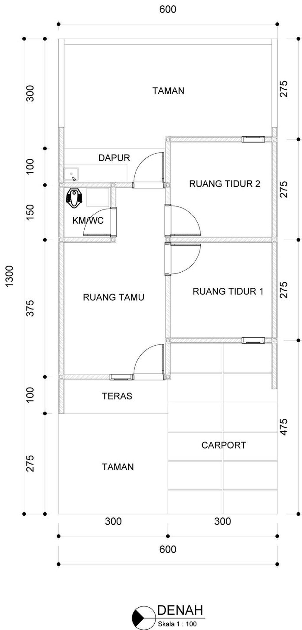 foto denah rumah tipe 45 perumahan Baureno Alam Raya