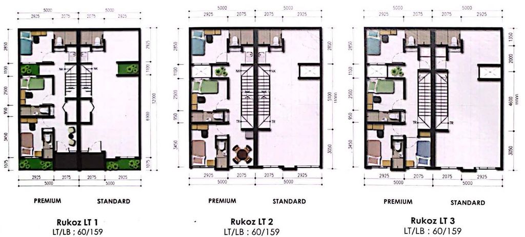 foto denah rumah tipe STANDART perumahan U TOWN BINTARO JAYA