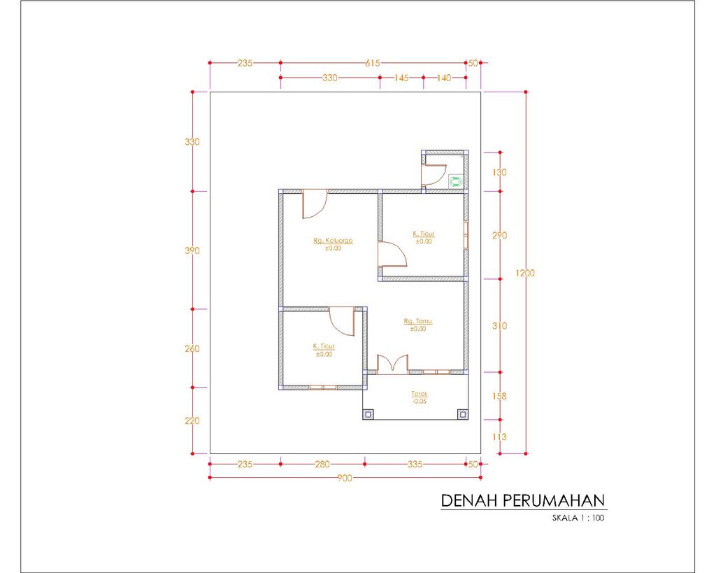 foto denah rumah tipe 36 perumahan Padengo Permai 9 tahap II
