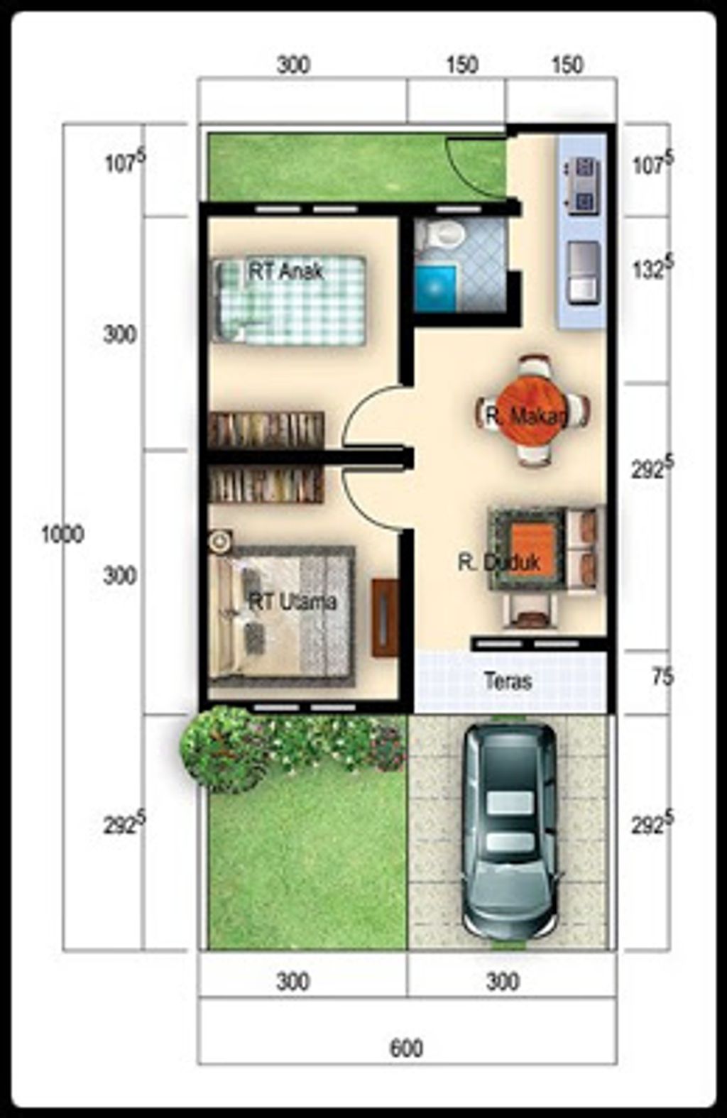 foto denah rumah tipe 36 perumahan BUMI EMAS PROPERTI