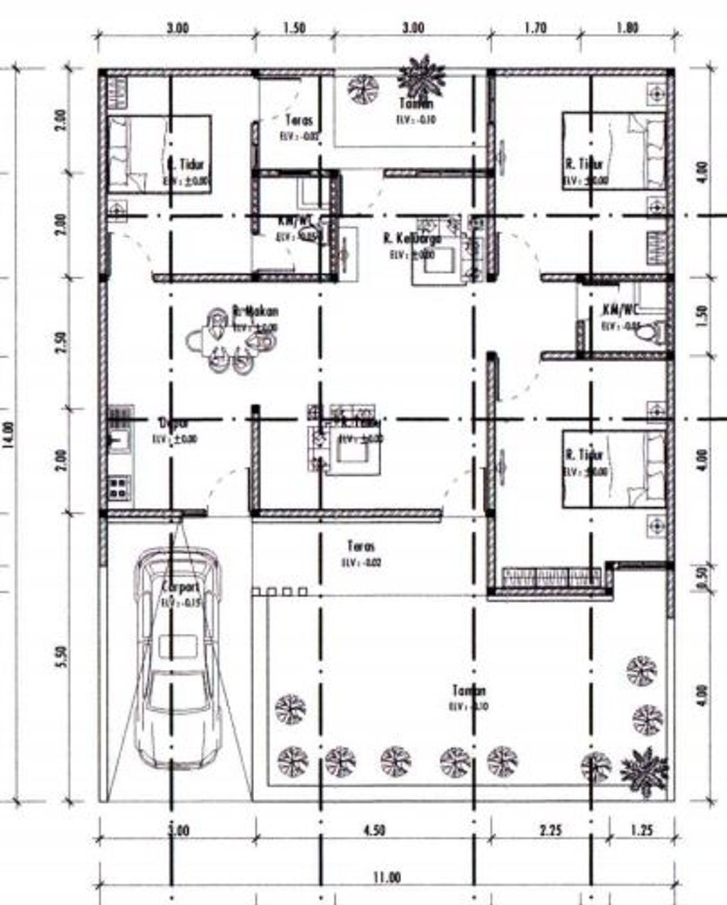 foto denah rumah tipe 100/196 perumahan Perumahan Graha Permata Safir