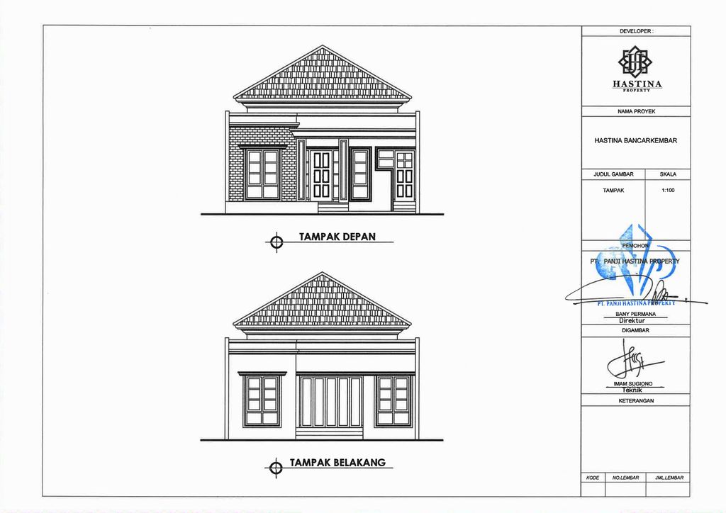 foto tampak rumah tipe 62 perumahan Hastina Bancarkembar
