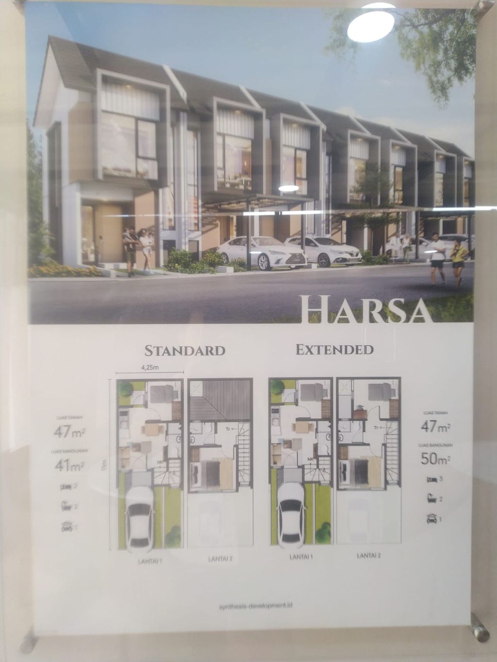 foto denah rumah tipe HARSA perumahan AKSARA HOMES