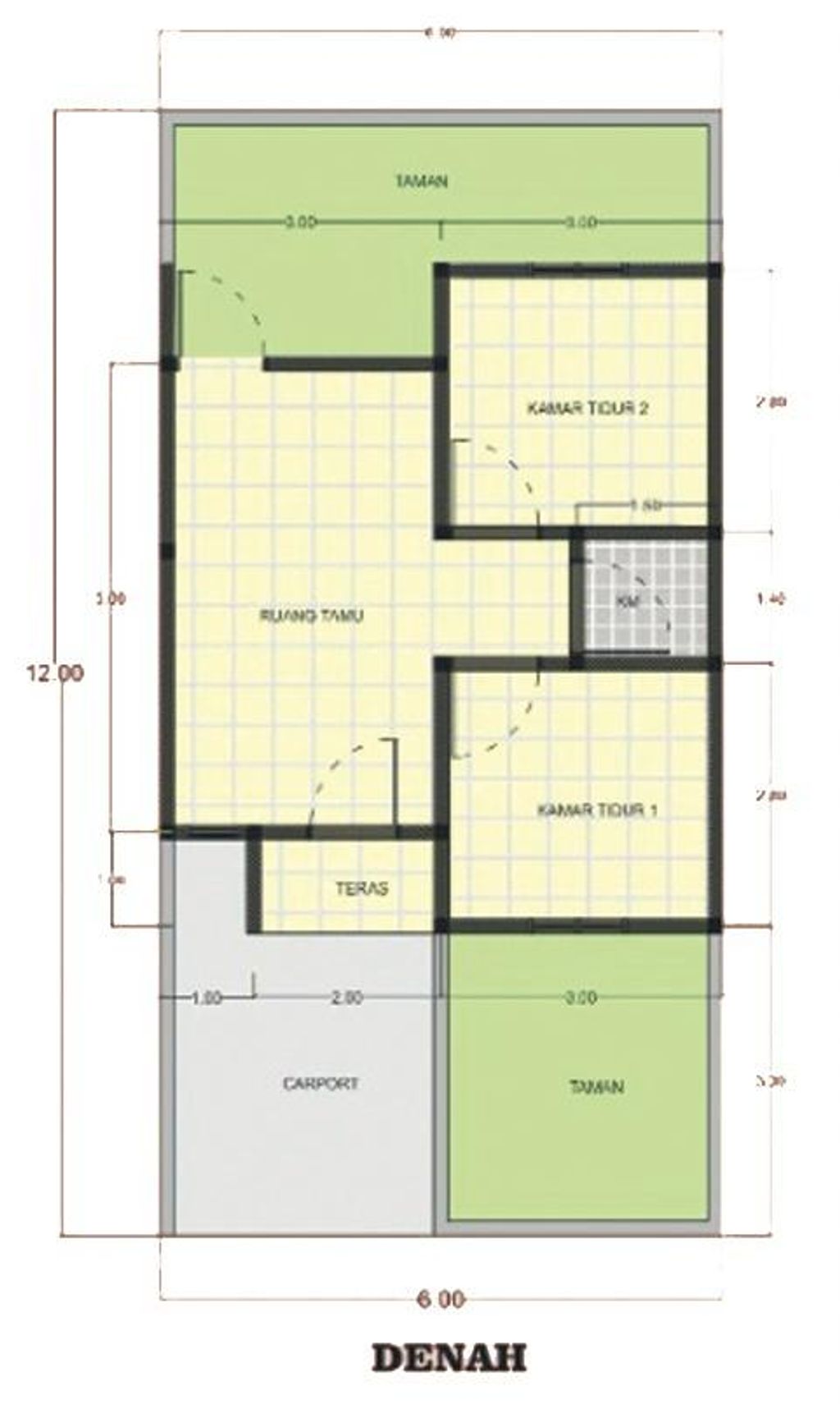 foto denah rumah tipe 36 perumahan Perdana Residence
