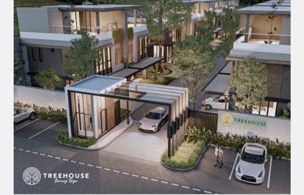 foto tampak rumah tipe MAPLEWOOD perumahan TREEHOUSE GUNUNG RAYA