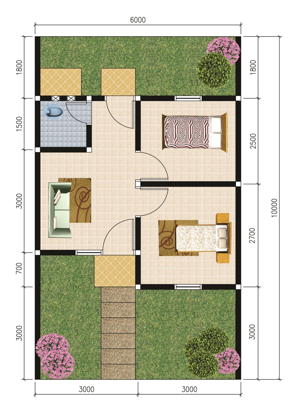 foto denah rumah tipe ARJUNA perumahan GREEN BABELAN ASRI 4