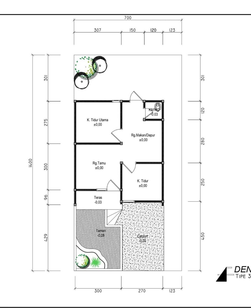 foto denah rumah tipe 36 perumahan TAPALOSA RESIDENCE TAHAP 3