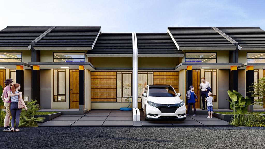 foto tampak rumah tipe 42/90 perumahan PESONA KAHURIPAN 7