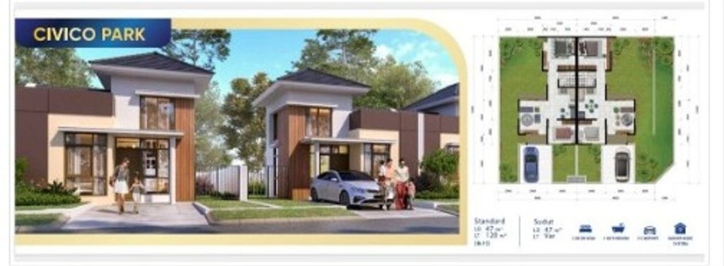 foto tampak rumah tipe CIVICO PARK Sudut - Sudut perumahan CITRA RAYA - CLUSTER CASLANO PARK