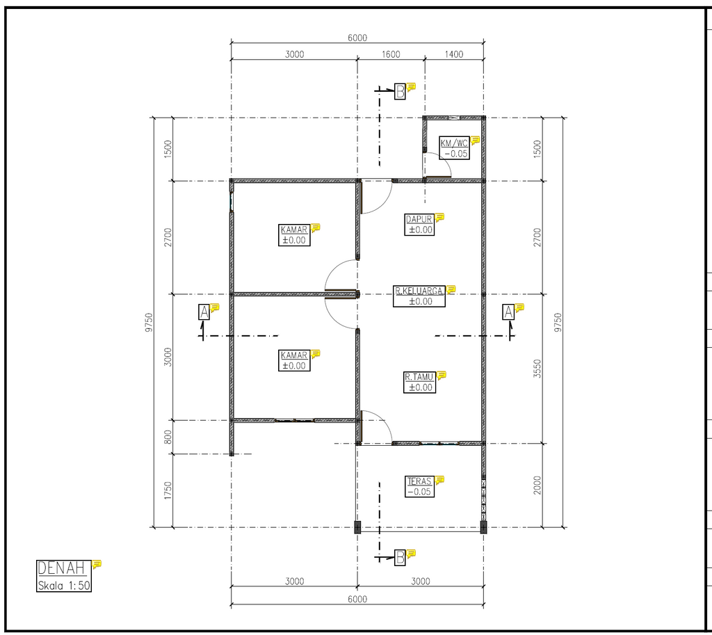 foto denah rumah tipe 50 perumahan Myly Residence