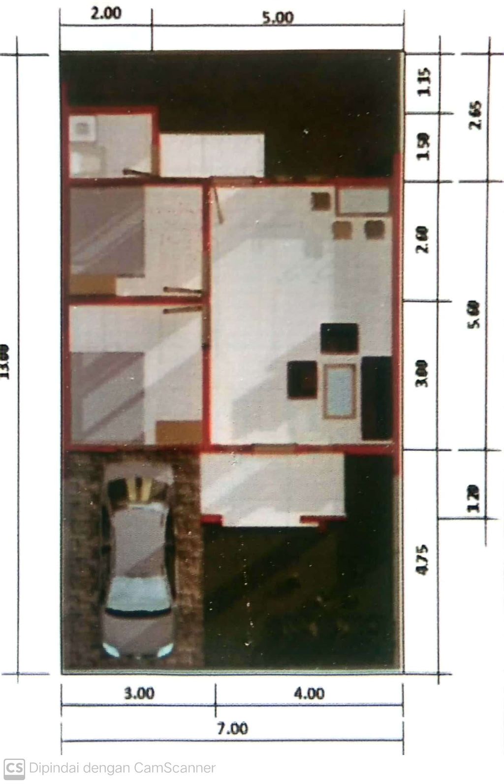 foto denah rumah tipe 45/91 perumahan Kalangsari MR Regency