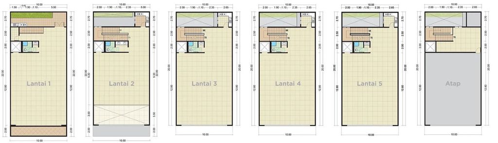 foto denah rumah tipe A 982/220 perumahan OFFICE PARK KHI