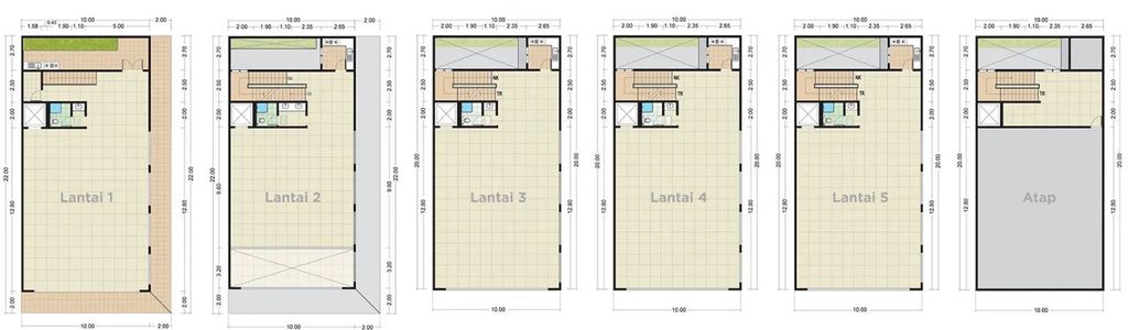 foto denah rumah tipe B 1005/264 perumahan OFFICE PARK KHI