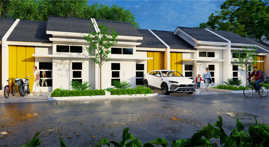 foto tampak rumah tipe Komersil Premium perumahan Grand Mutiara Bougenville