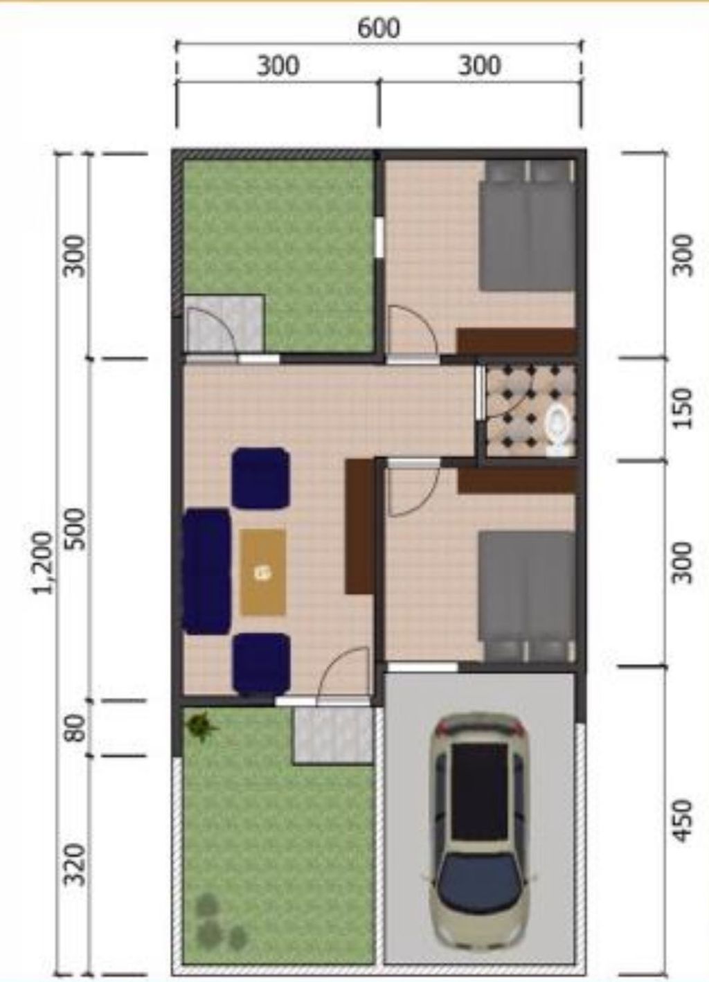 foto denah rumah tipe Komersil Premium perumahan Grand Mutiara Bougenville