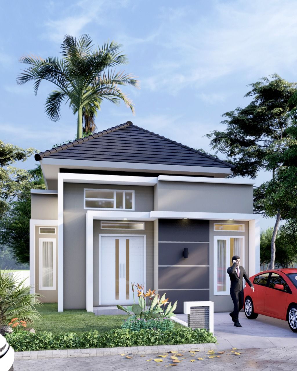foto tampak rumah tipe 45 perumahan Balairiam Residence