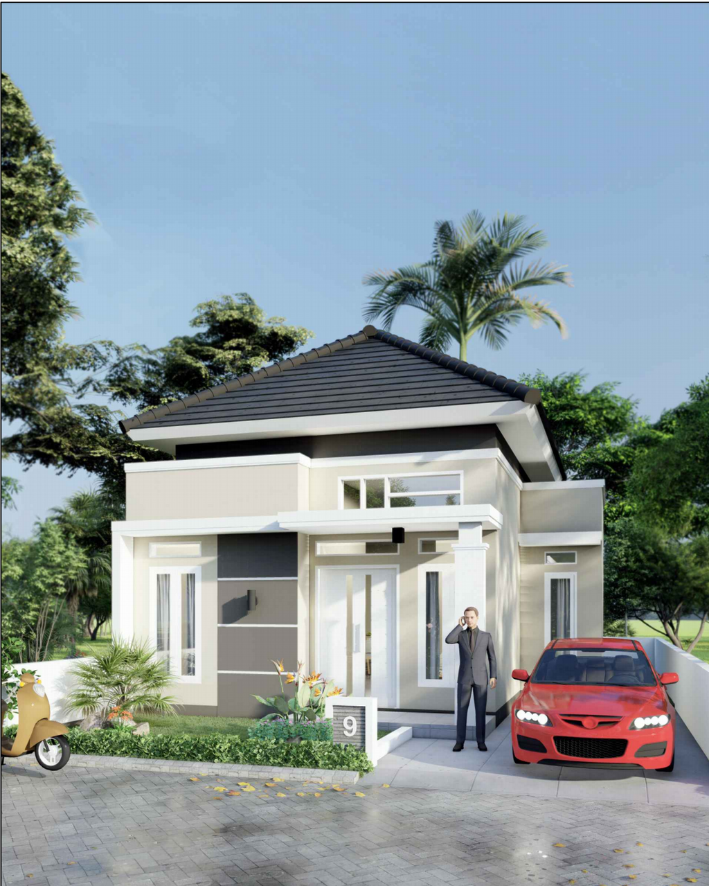 foto tampak rumah tipe 50 perumahan Balairiam Residence