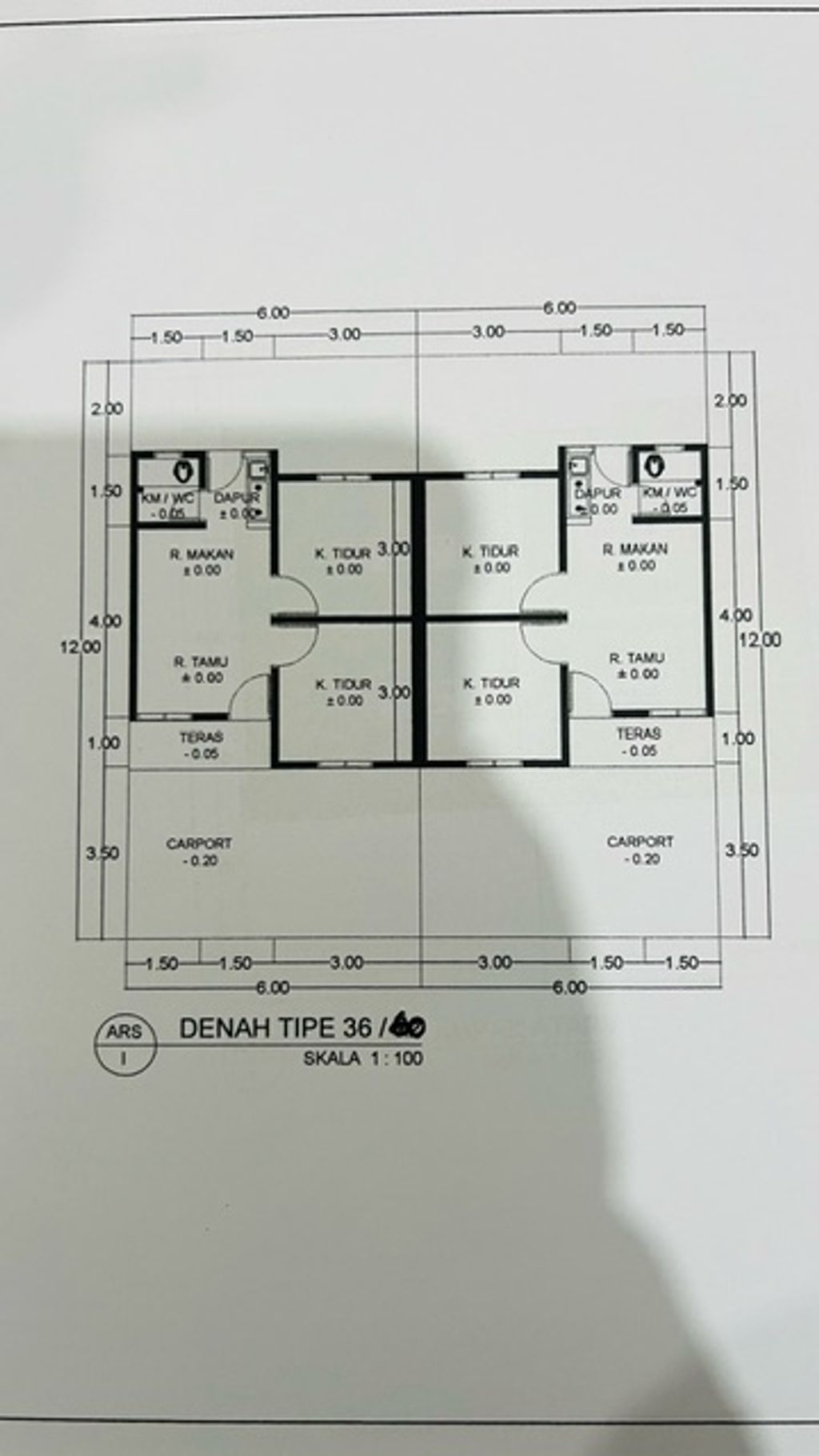 foto denah rumah tipe 36 perumahan Bellirum Indah 1
