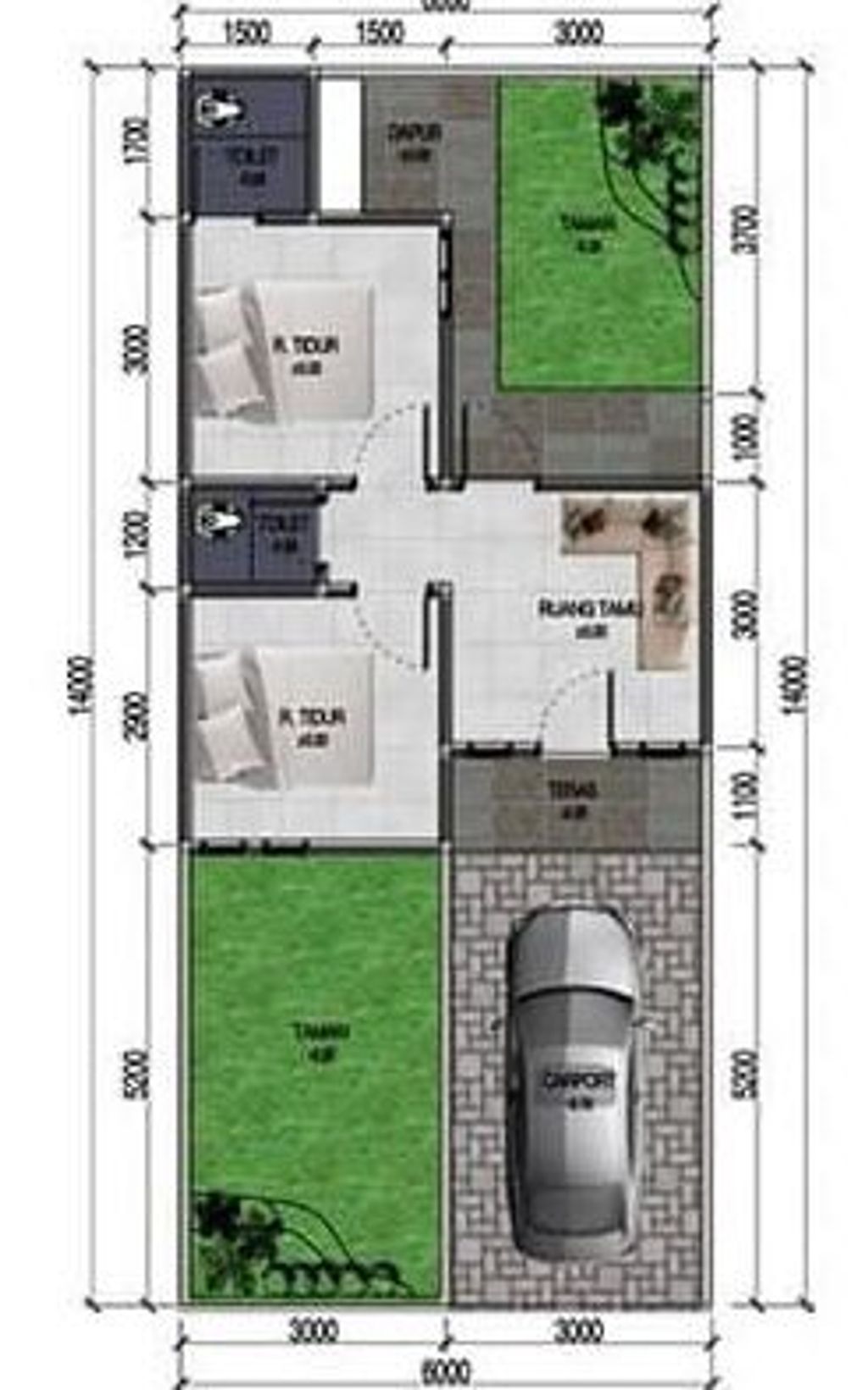 foto denah rumah tipe 36 perumahan PERUMAHAN GREENLAND RESIDENCE