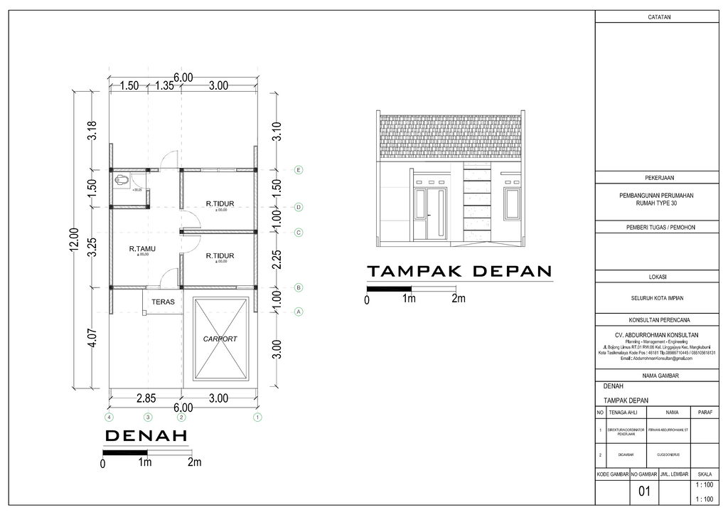 foto tampak rumah tipe 30/72 perumahan Kota Impian Purbaratu