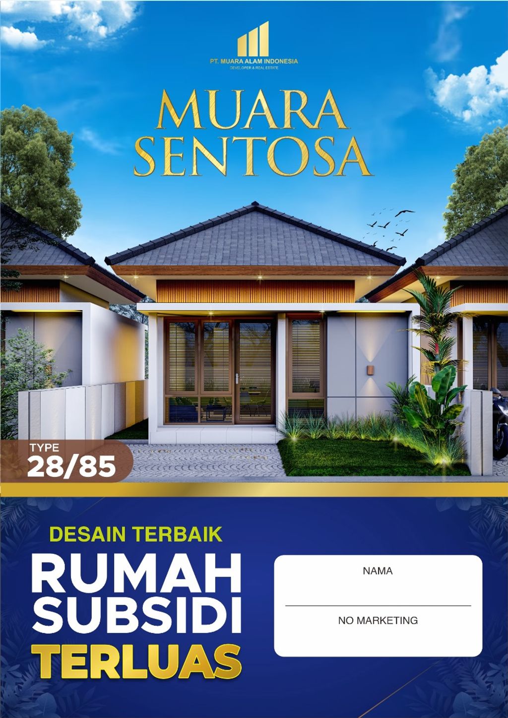 foto tampak rumah tipe SUBSIDI perumahan MUARA SENTOSA