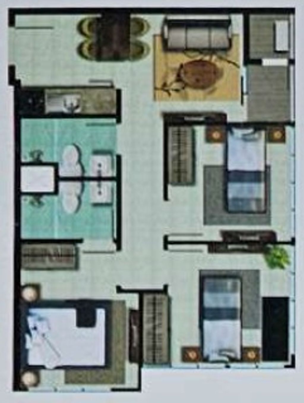 foto denah rumah tipe 3KT 2KM perumahan Fatmawati City Center