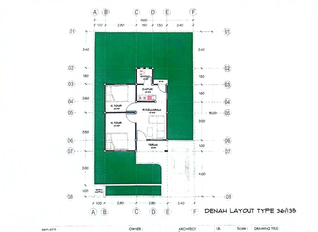 foto denah rumah tipe 36 perumahan BINTANG WIJAYA MAKMUR