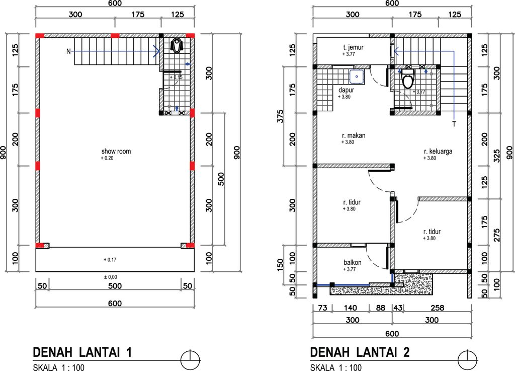 foto denah rumah tipe Ruko perumahan PERMATA KARISMA RESIDENCE