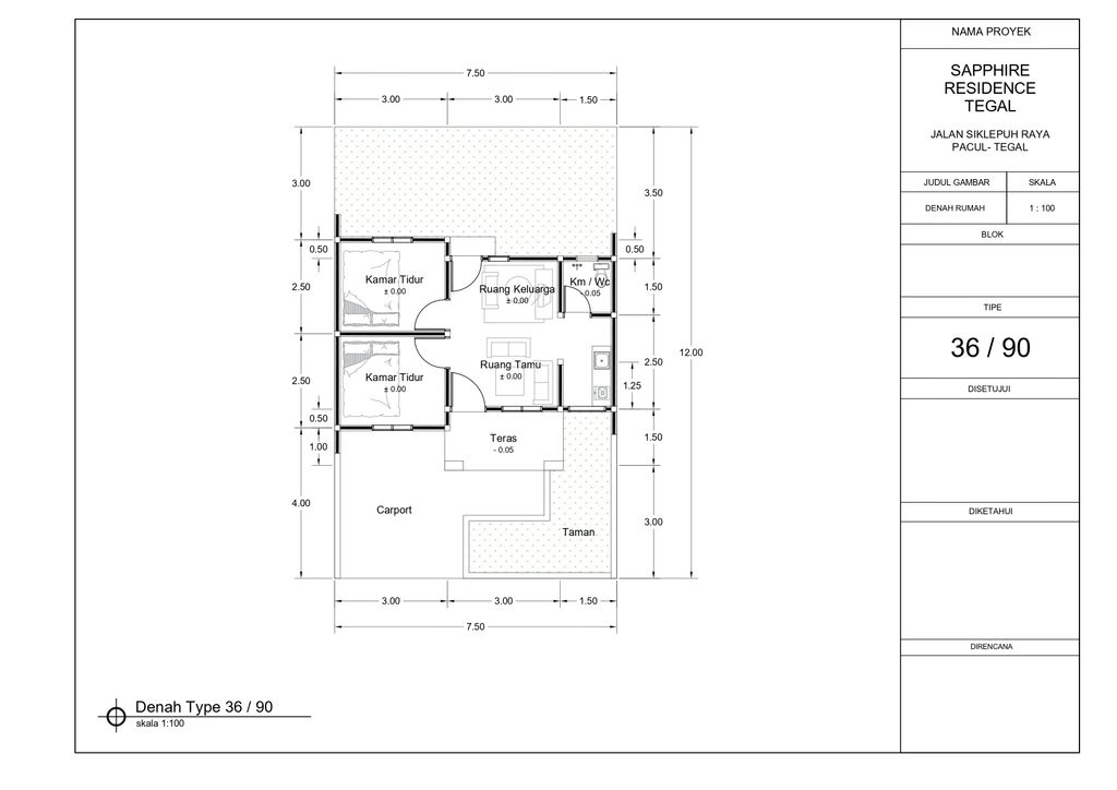 foto denah rumah tipe 36 perumahan SAPPHIRE RESIDENCE