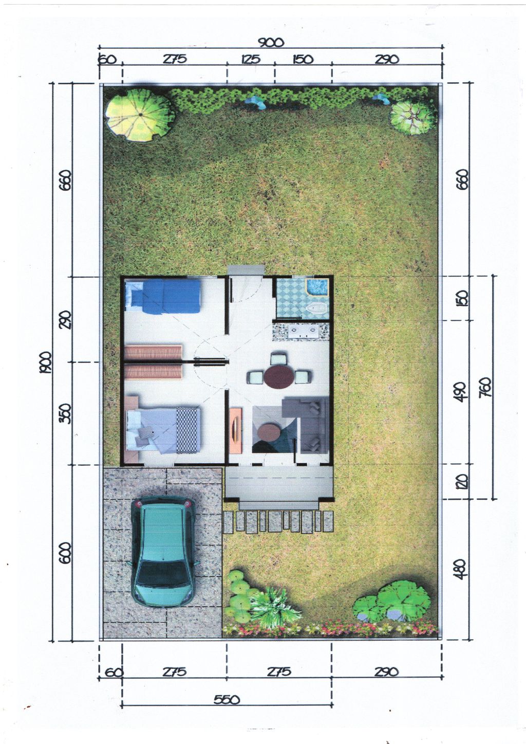 foto denah rumah tipe 36/184 perumahan Komplek Perumahan Navara Residence