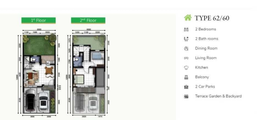 foto denah rumah tipe NF1-19 perumahan SERPONG NATURA CITY
