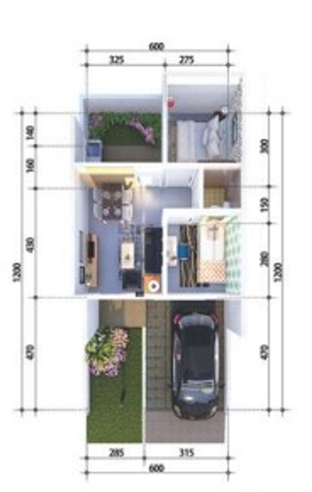 foto denah rumah tipe 36  SV  BARU perumahan CLUSTER SIRANDA VIEW