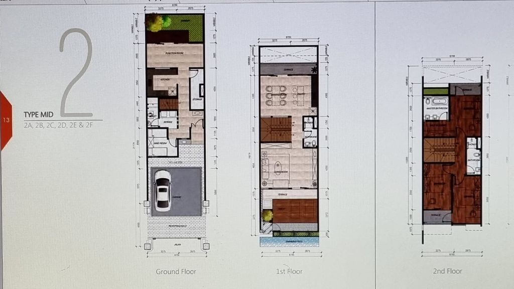 foto denah rumah tipe Midle perumahan Amaryllis Kemang Townhouse