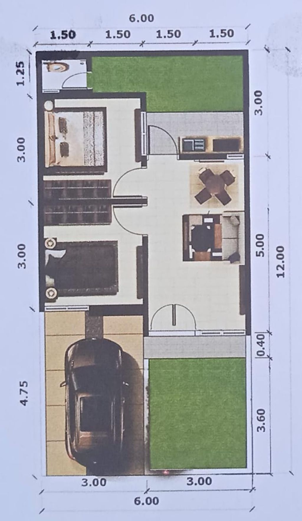 foto denah rumah tipe 36/72 perumahan taman permata indah 2
