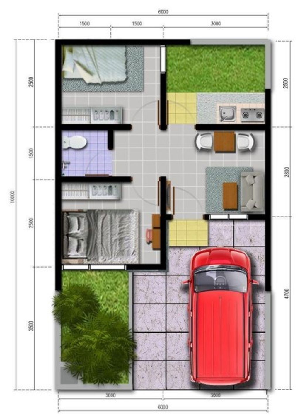foto denah rumah tipe SI 30/95 perumahan Harvest City