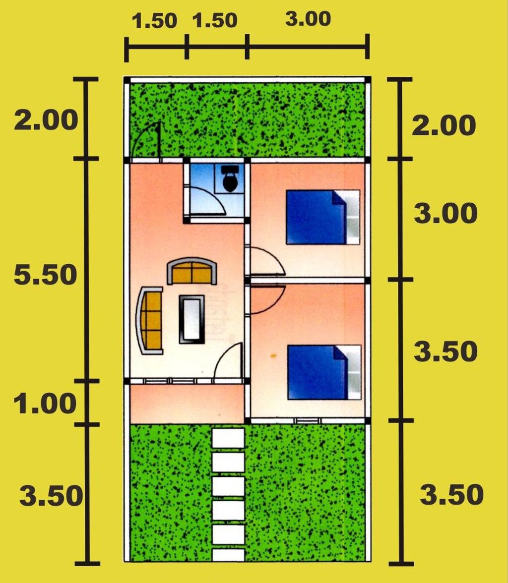 foto denah rumah tipe 36-2024 perumahan BONTO BIRAENG INDAH TAHAP 2